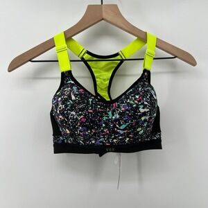 Victorias Secret 32C Racerback Push Up Underwire Sports‎ Bra Black High Impact